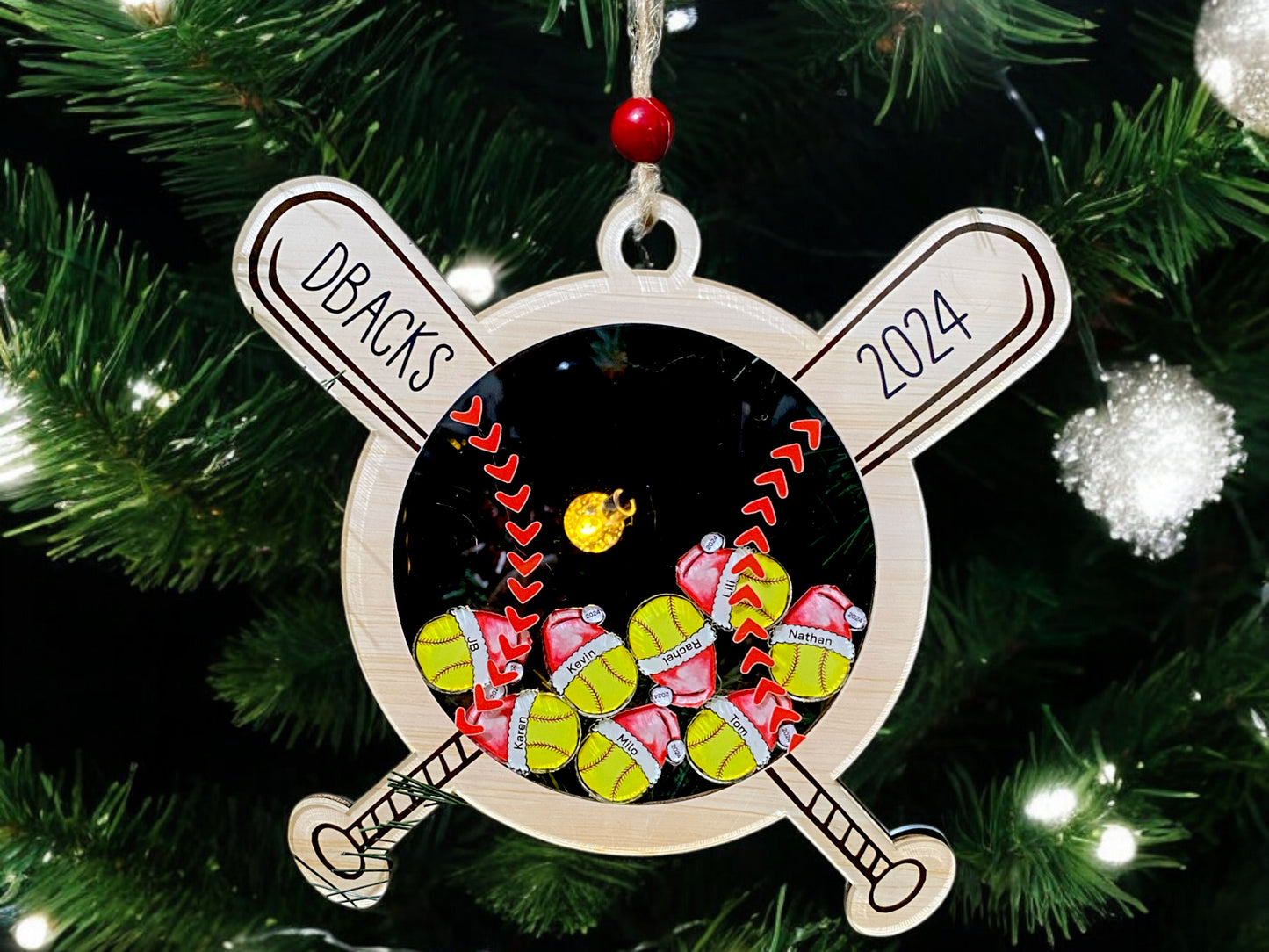 Personalized Softball Christmas Shaker, Christmas Team Ornament with Member Names, Unique 2025 Coach Gift, Christmas Gift, Christmas Decor
