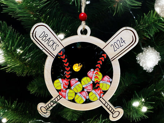 Personalized Softball Christmas Shaker, Christmas Team Ornament with Member Names, Unique 2025 Coach Gift, Christmas Gift, Christmas Decor