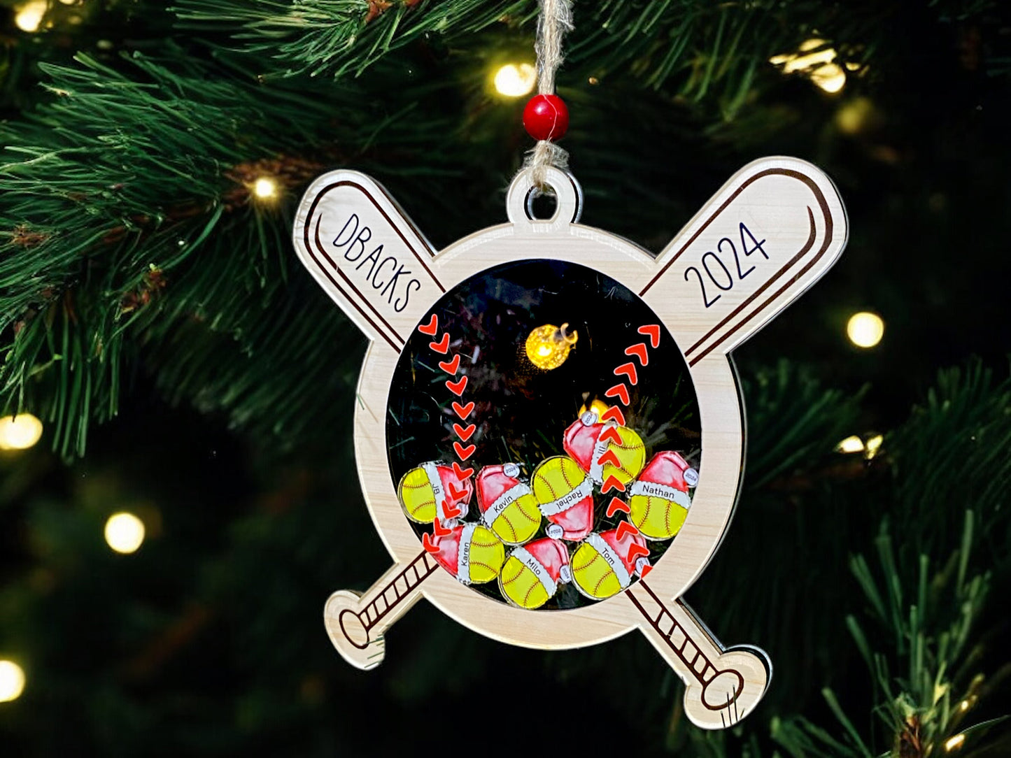 Personalized Softball Christmas Shaker, Christmas Team Ornament with Member Names, Unique 2025 Coach Gift, Christmas Gift, Christmas Decor