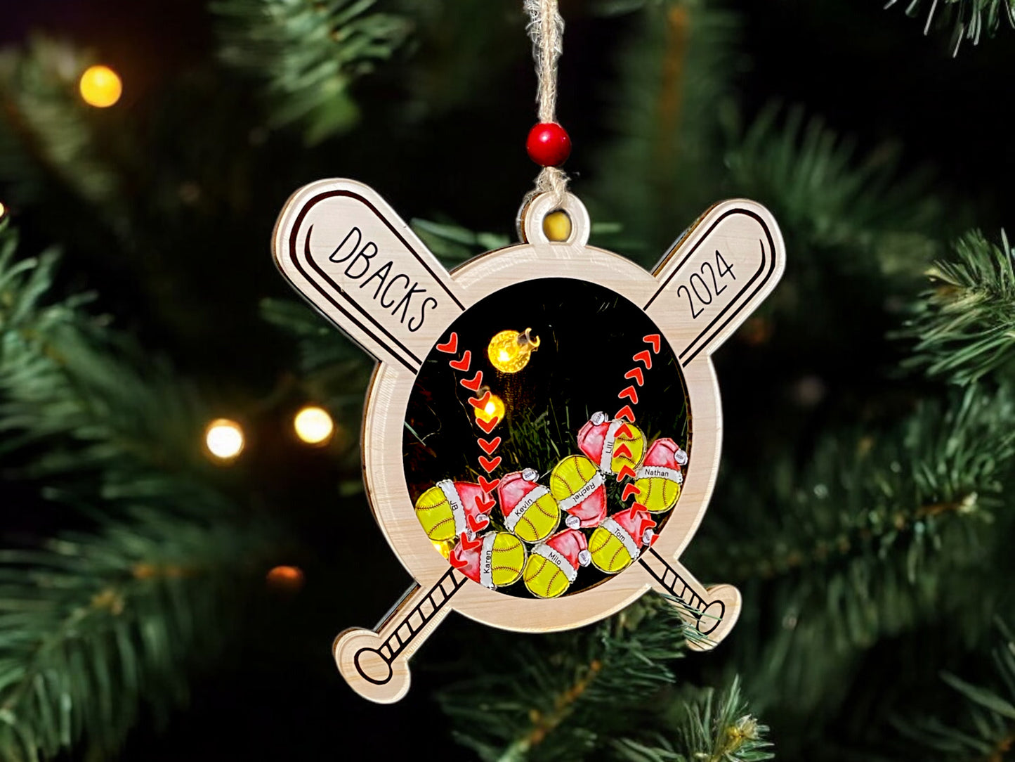 Personalized Softball Christmas Shaker, Christmas Team Ornament with Member Names, Unique 2025 Coach Gift, Christmas Gift, Christmas Decor