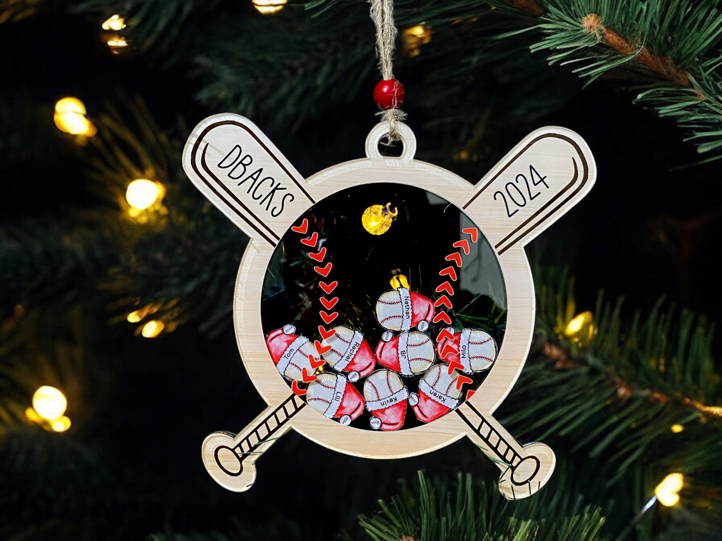 Personalized Baseball Christmas Shaker, Custom Team Ornament with Member Names, Unique 2025 Coach Gift, Christmas Decor, Christmas Gift Idea