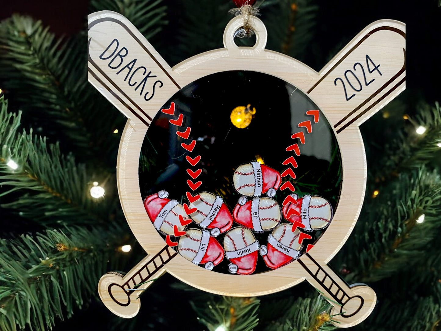 Personalized Baseball Christmas Shaker, Custom Team Ornament with Member Names, Unique 2025 Coach Gift, Christmas Decor, Christmas Gift Idea