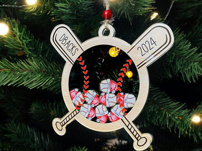 Personalized Baseball Christmas Shaker, Custom Team Ornament with Member Names, Unique 2025 Coach Gift, Christmas Decor, Christmas Gift Idea