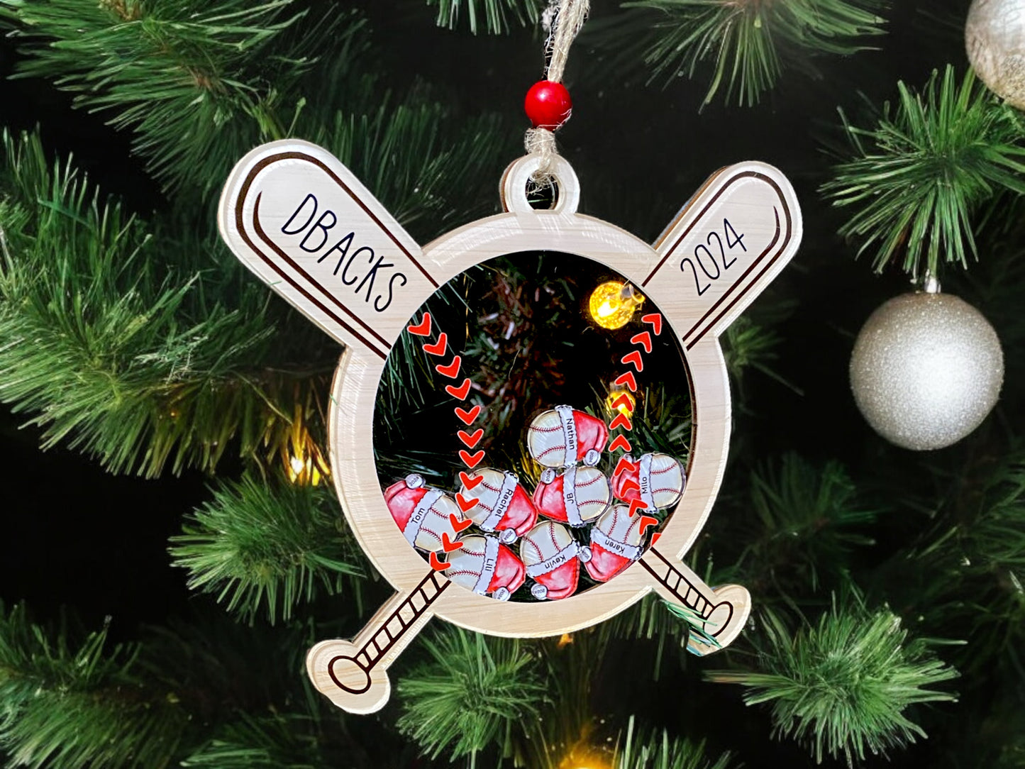 Personalized Baseball Christmas Shaker, Custom Team Ornament with Member Names, Unique 2025 Coach Gift, Christmas Decor, Christmas Gift Idea